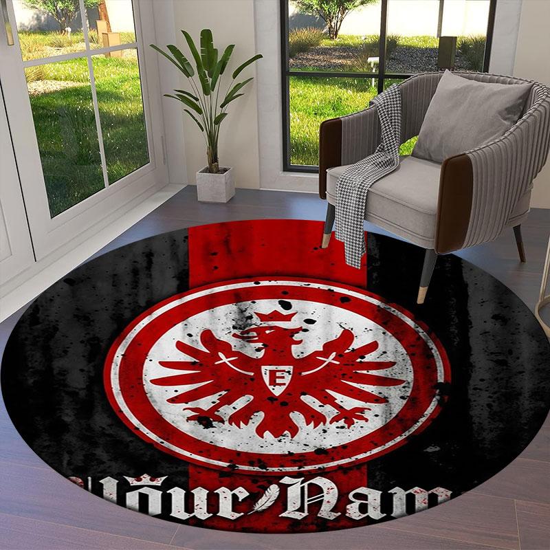 Eintracht Frankfurt Custom Name Round Area Rug,Carpet Rug for Living Room Bedroom Sofa Playroom Decor,Non-slip Floor Mat