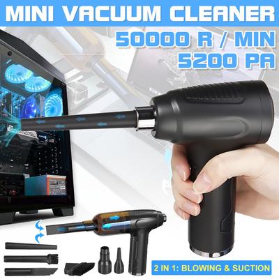 120W 2-in-1 Electric Air Duster Handheld Air Blower Mini Cordless Keyboard Vacuum Cleaner Compressed Powerful Cleaning