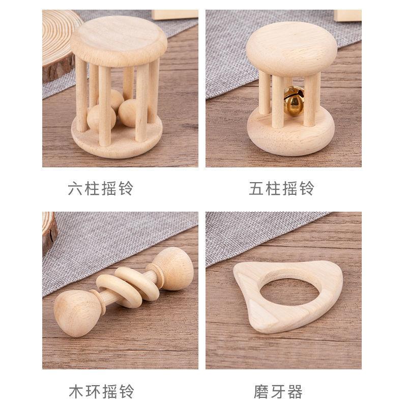 Montessori Baby's Rattle Molar Biteable Comfort Toy Wooden Newborn0-1Year-Old Baby Grip