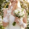 1 Pair Classic Bride Gloves Flower Finger Hook Lace Gloves  Wedding Ceremony