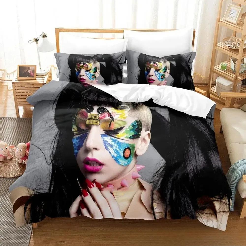 3D-Druck Lady Gaga Bettwäsche-Set Jungen Mädchen Twin Queen King Size Bettbezug Kissenbezug Bett Jungen Erwachsene Heimtextilien