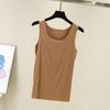 Korean Ribbed Cotton Seamless Tank Top - Women's Plus Size Round Neck Base Layer