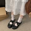 Queen Fan Black Retro Light Mouth Flat-soled Single Shoes Women's 2025 New Autumn Skirt Soft-soled Mary Jane Shoes