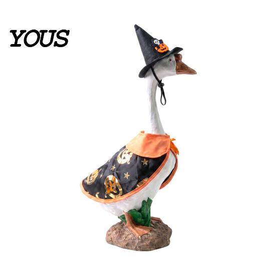 Halloween Goose Outfit 1 Set Outfit, Lawn Festive Clothes with Pumpkin Spider Pointed Costume for Yard Display Hat, Porch 23 Inch Statue Outdoor