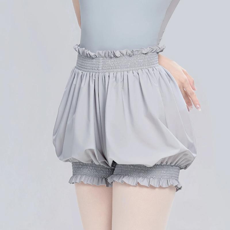 Women's High Waist Flower Bud Short Pants Dance Shorts Adult Ballet Shorts Safety Pant