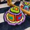Vintage European and American style hand-woven colorful fisherman hat, spring and autumn crochet hat, mixed colors