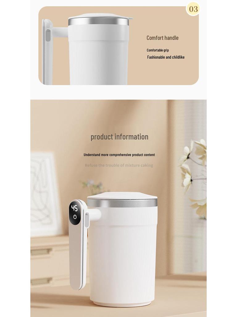 Kreativer Selbstumrührender Kaffeebecher mit Magnetischer Ladefunktion und Temperaturanzeige