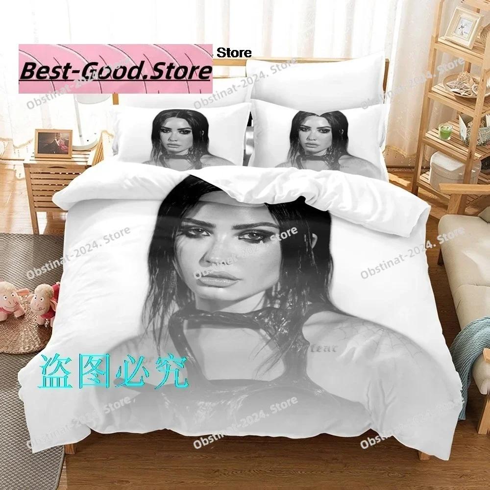 Fashion Demi Lovato Bedding Set Print single Comforter Quilt Bed Cover Duvet Cover Pillow Case 3 Pieces Sets Kids Adult Size CXG
