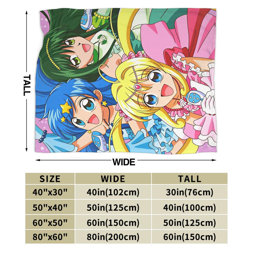 M-Mermaid Melody Pichi Pichi PitchS Super Warm Blanket Camping Plush Throw Blanket Bedroom Flannel Bedspread Sofa Bed Cover
