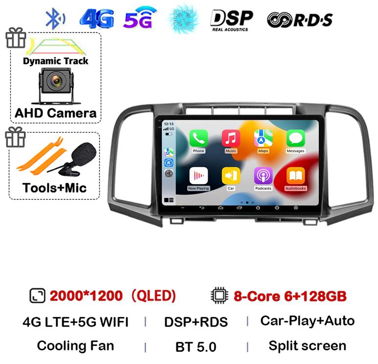 Android 14 Auto Carplay 4G+WIFI Car Radio For Toyota Venza 2008-2016 Multimedia Video Player Stereo Navi GPS Head Unit Audio DSP