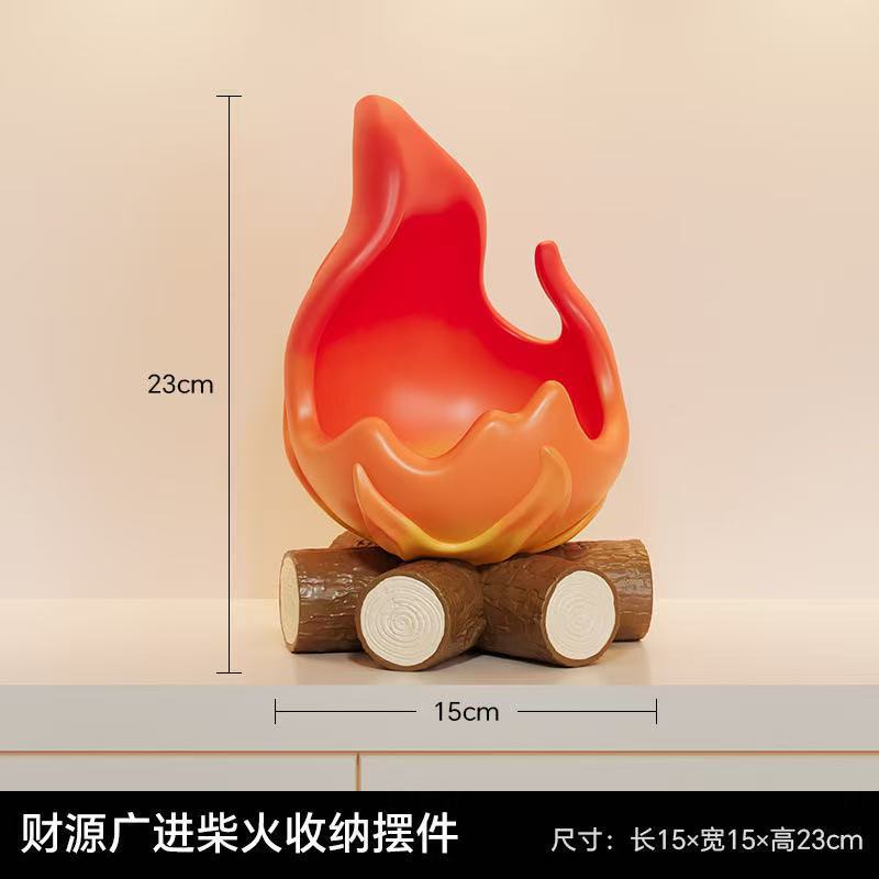 Firewood Ornaments for Moving Into A New Home Flame Shaped Celebration Entrance Hall Storage Key Storage Tray