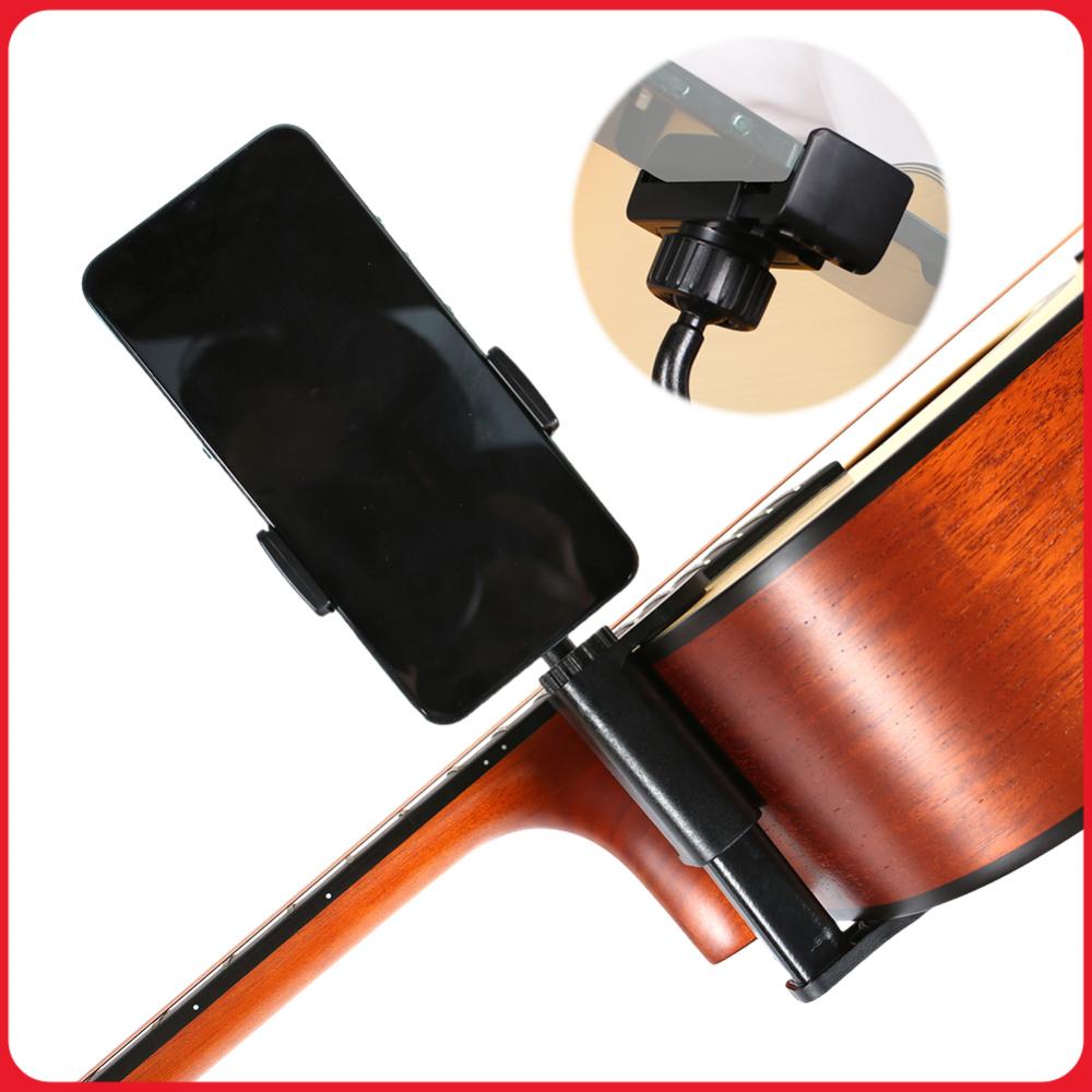 Verstellbare Handy-Halterung Mehrzweck-Gitarrenständer Halter Dicke Gitarren-Handy-Halterung für Mikrofonständer/Smartphones