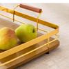 Simple Rectangular Bamboo Cutlery Food Storage Trays Decorative Home Kitchen Organizer Metal Bracket Accessories