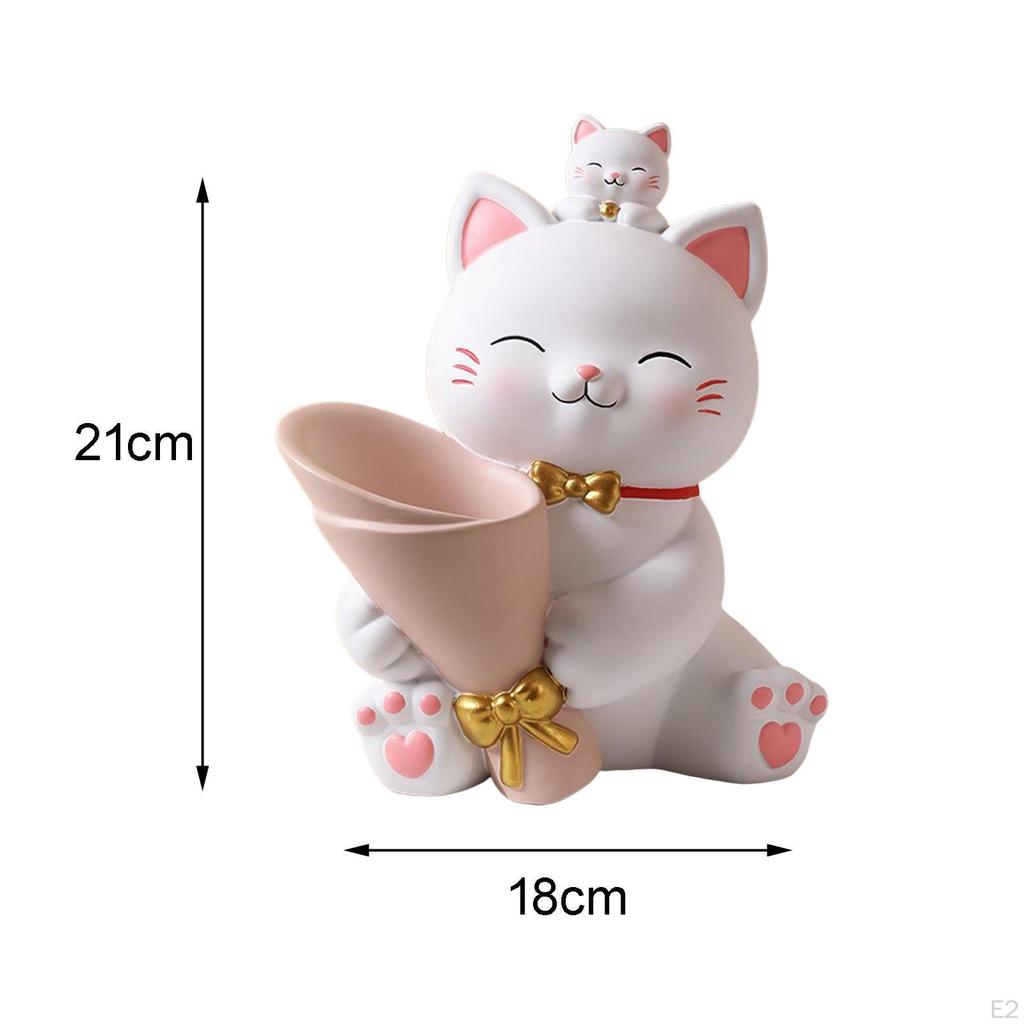 Minimalist Resin Cat Statue Figurines Planters Flower Pot Indoor Arrangements Vase for