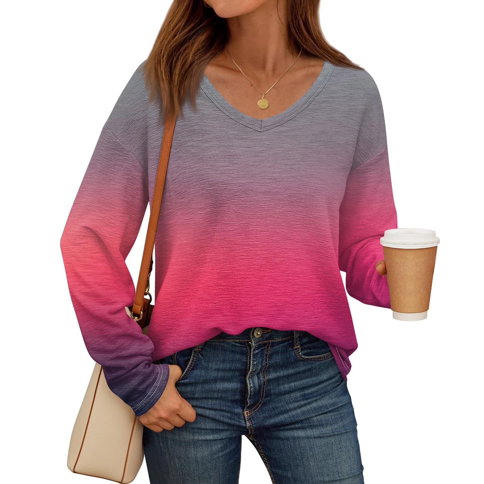 Женские рубашки с длинным рукавом и V-образным вырезом — фото 4