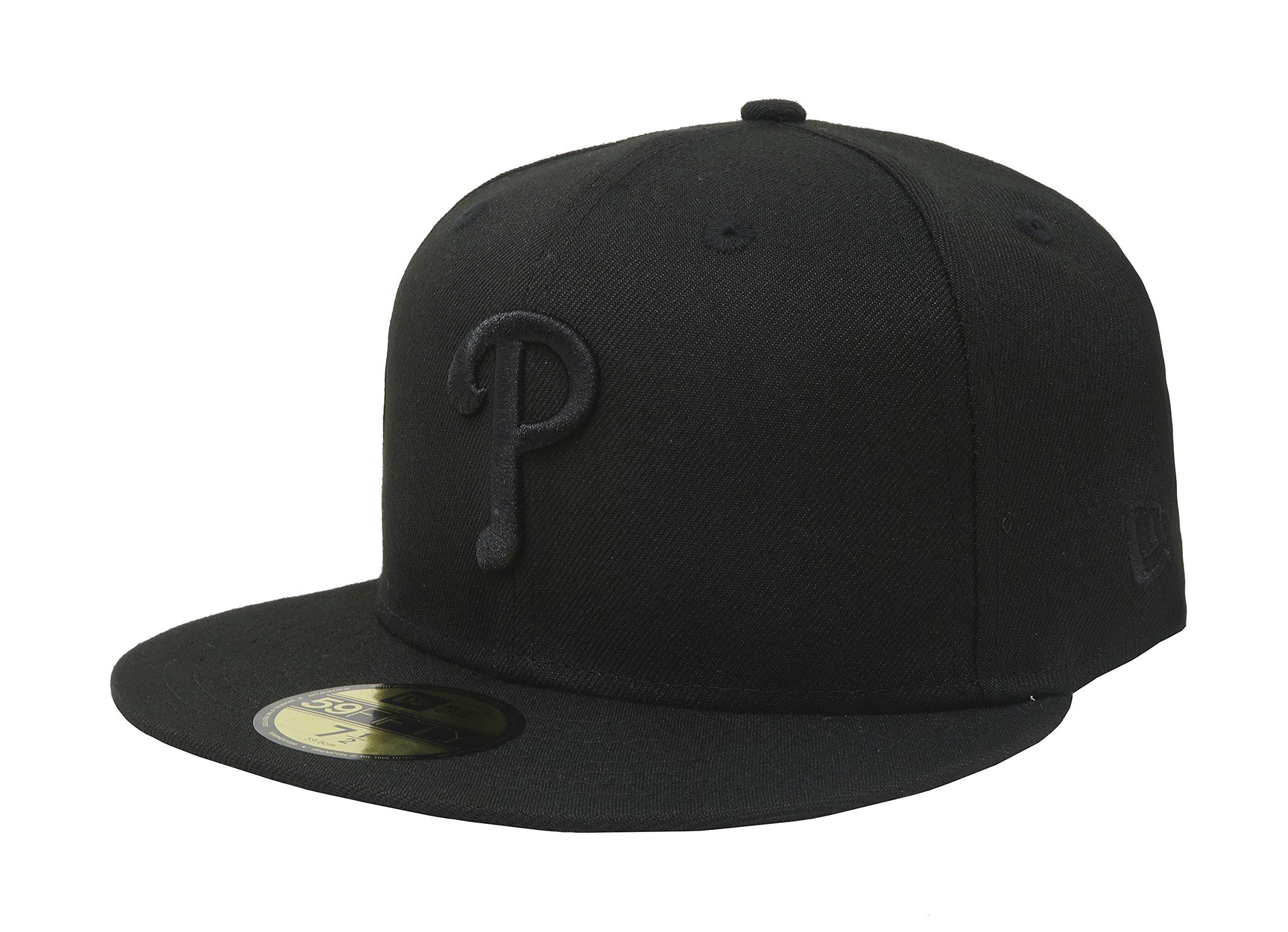 

Кепка New Era 59Fifty Philadelphia Phillies Black Fitted Cap 7 11591117, черный, 3/8