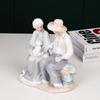 Western Ceramic Elderly Couple Statue Desktop Handicrafts Home Bedroom Table Sculpture Decorative Item Wedding Anniversary Gifts