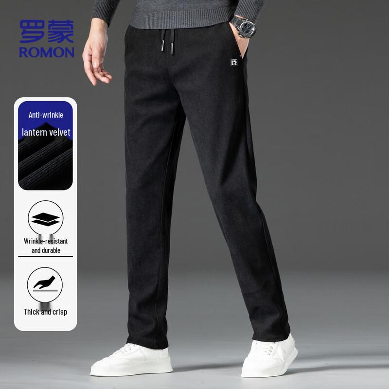 

ROMON Men s Autumn Corduroy Straight-Leg Casual Pants 3XL