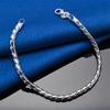 925 Sterling Silver 8-inch 4MM Exquisite Rope Chain Bracelet, Fashionable Men's and Women's Party Wedding Accessories Jewelry
