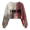 Women's Fashion Halloween Printed Navel-Exposed Long Sleeve Pullover Sweatshirt