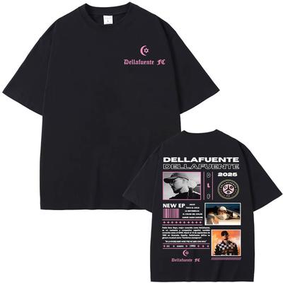 Dellafuente Rapper Album Tour 2025 Camisetas para hombre y mujer Hip Hop Punk Harajuku Gótico Top Extra Grande Camiseta de algodón