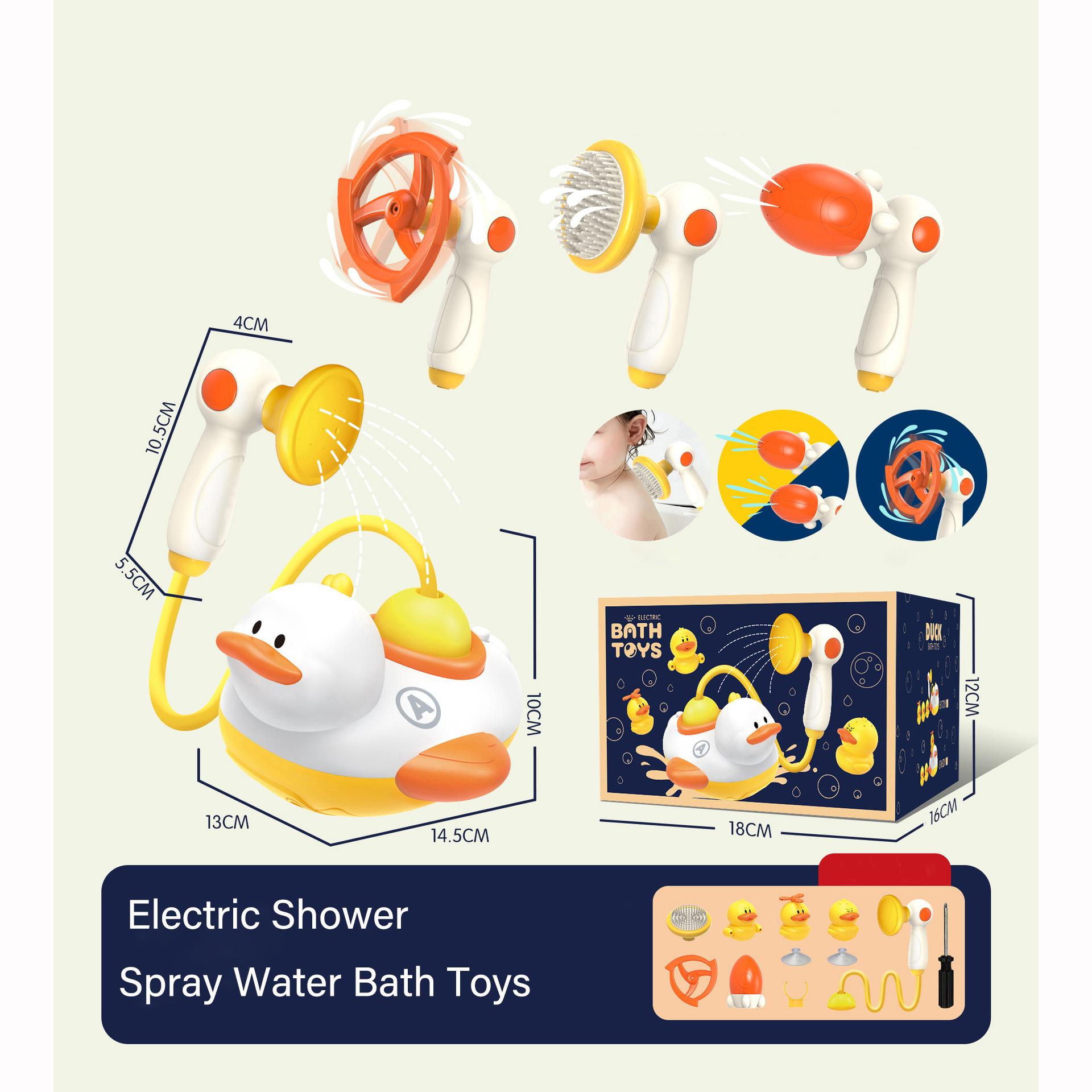 

Игрушки для ванны, насадка для детского душа с 3 утками-распылителями и 4 насадками, игрушки для ванны с утками, электрическая игрушка для распыления воды для душа для малышей, младенцев, детей 19*12*10cm
