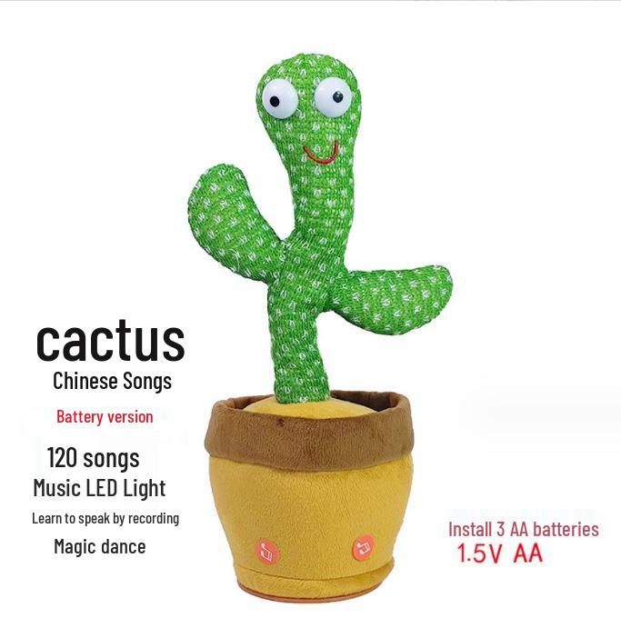 Colorful Dancing Cactus Toy: Singing, Talking, Light-Up Fun for Kids