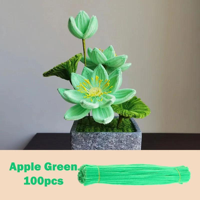 100Pcs Colorful Chenille Stems Pipe Cleaners Plush Tinsel Stem Wired Twist Sticks Hair Strip Diy Craft Educational Toys Handmade