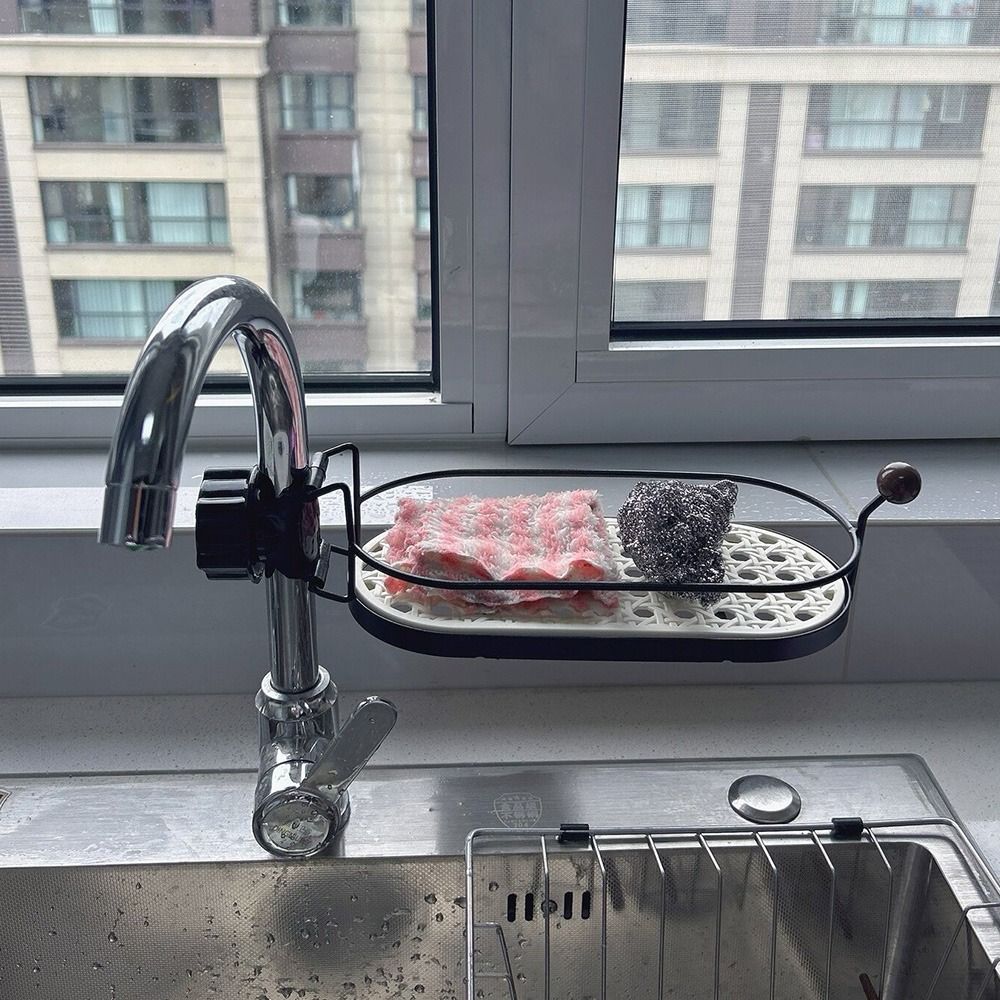 Adjustable Direction Faucet Sponge Rack ABS Drain Storage Holder New Faucet Soap Rack  Kitchen Sink