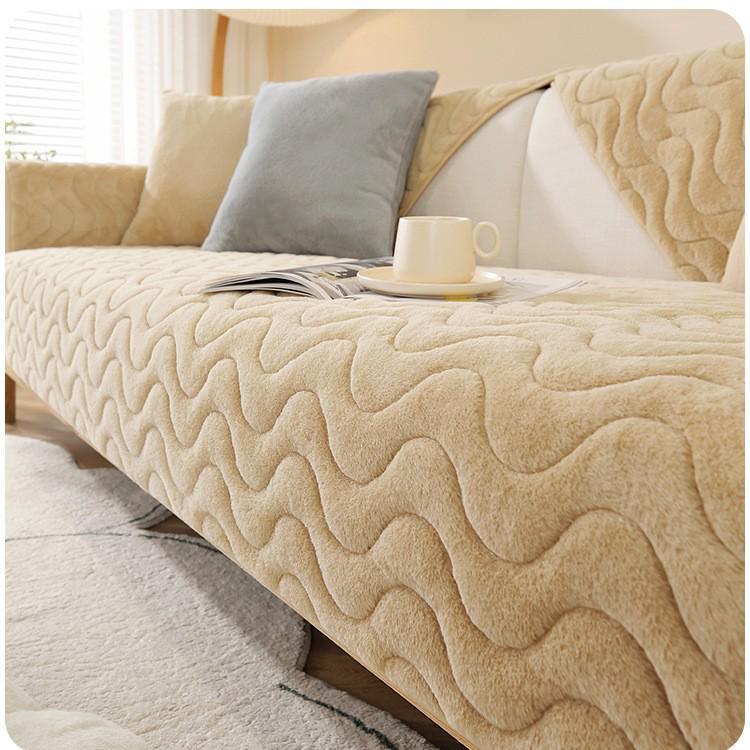 

Зима 2024 года, плюшевая диванная подушка с изображением кота и кролика: Плотный, нескользящий чехол для кожаных диванов 70*180cm (large double bed) светло-коричневого