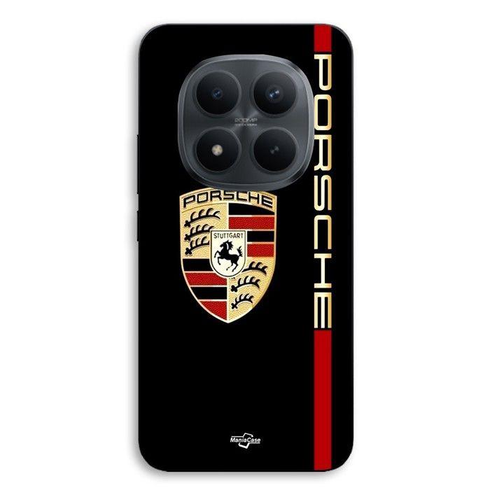 Phone Case - MANIACASE - Xiaomi Redmi Note 15 Pro Plus 5G - PORSCHE Logo - Black Background - TPU Silicone