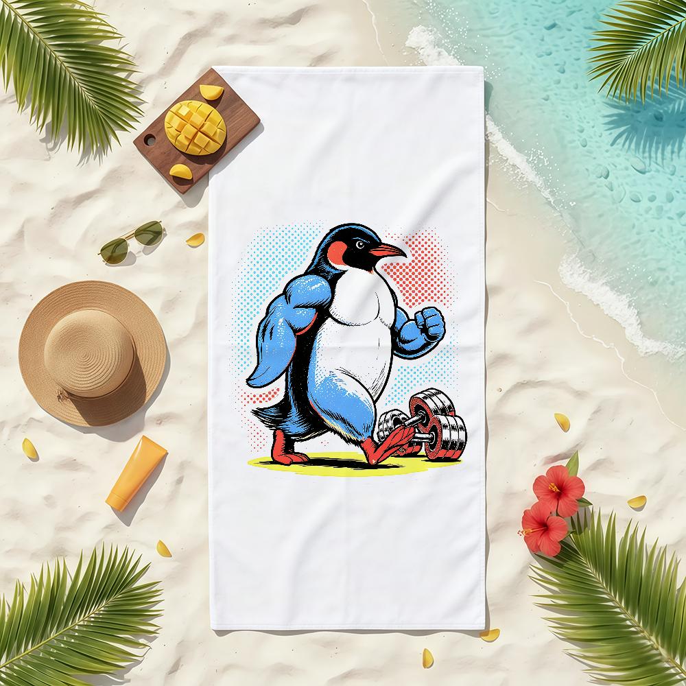 Cute Penguin Cartoon Towel Soft Pool Gift For Travel Gym Shower Camping Quick Dry Sports Beach Towels