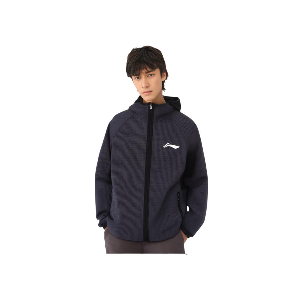 Li Ning CBA Series Casual Sports Zip-Up Hooded Long Sleeve Jacket Men Jackets Black AWDSJ33-1