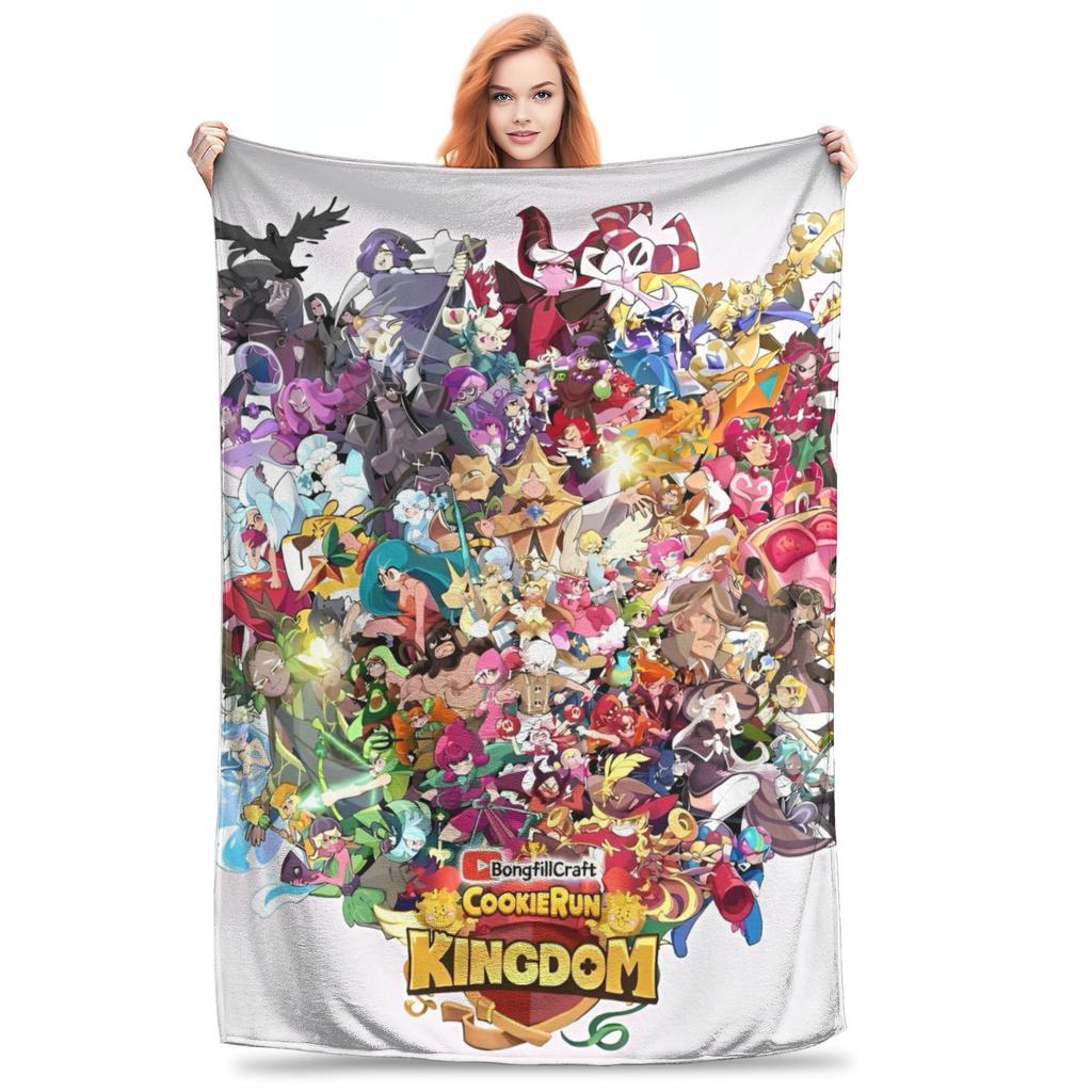 Black Pearl Cookie Flannel Blankets Cookie Run Kingdom Funny Throw Blankets for Home 200x150cm Bedspread