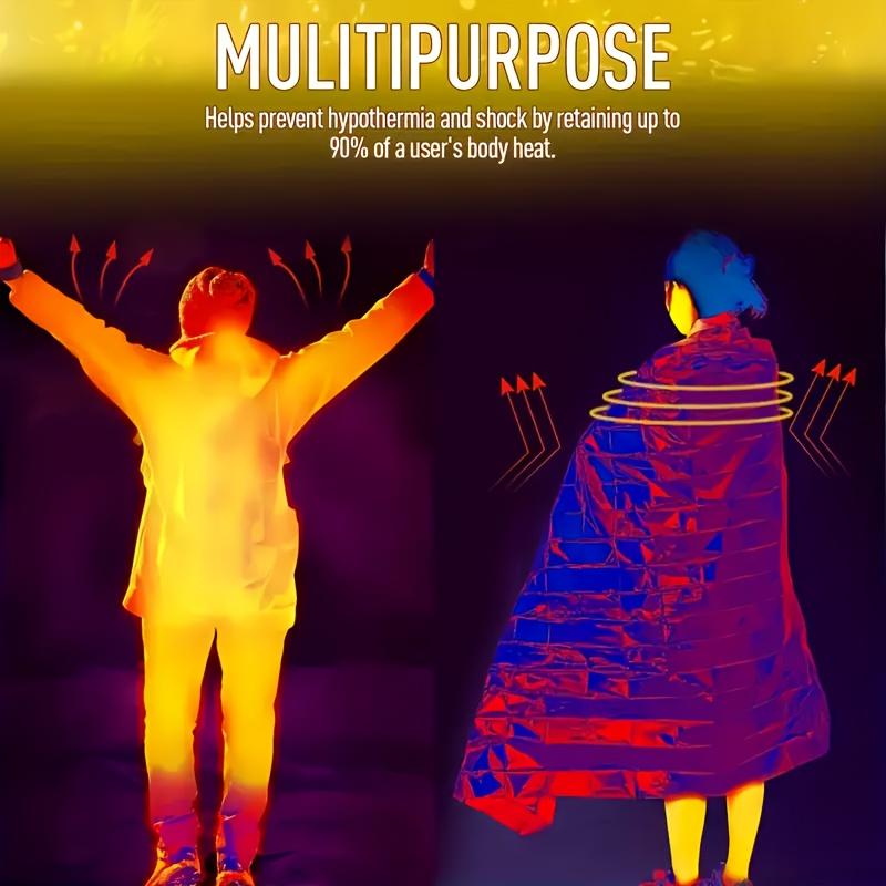 Emergency Blanket For Heat Preservation, Waterproof And Windproof, Suitable For Outdoor Camping, Hiking, Survival, Rescue, And Sun Protection