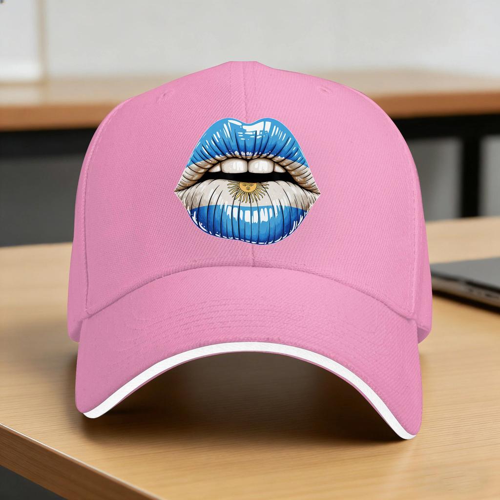 Spring Argentina Flag Lips Baseball Cap Outdoor Gym Fashion Custom DIY Sun Hip Hop Hats Women Unisex High Quality Snapback Cap
