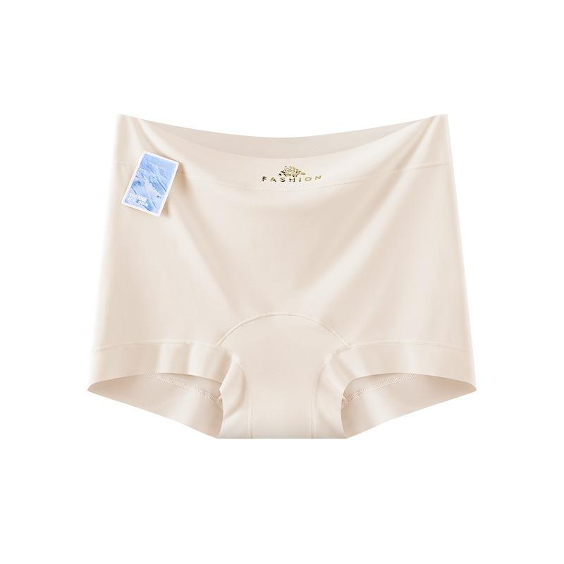 Women's Summer Extended Antibacterial Bottom Ice Silk No Trace High Waist Comfortable Flat Angle Briefs