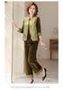 Elegant Spring Vest Suit for Mothers - Mid-Aged Women's National Style Golden Velvet Three-Piece Outfit