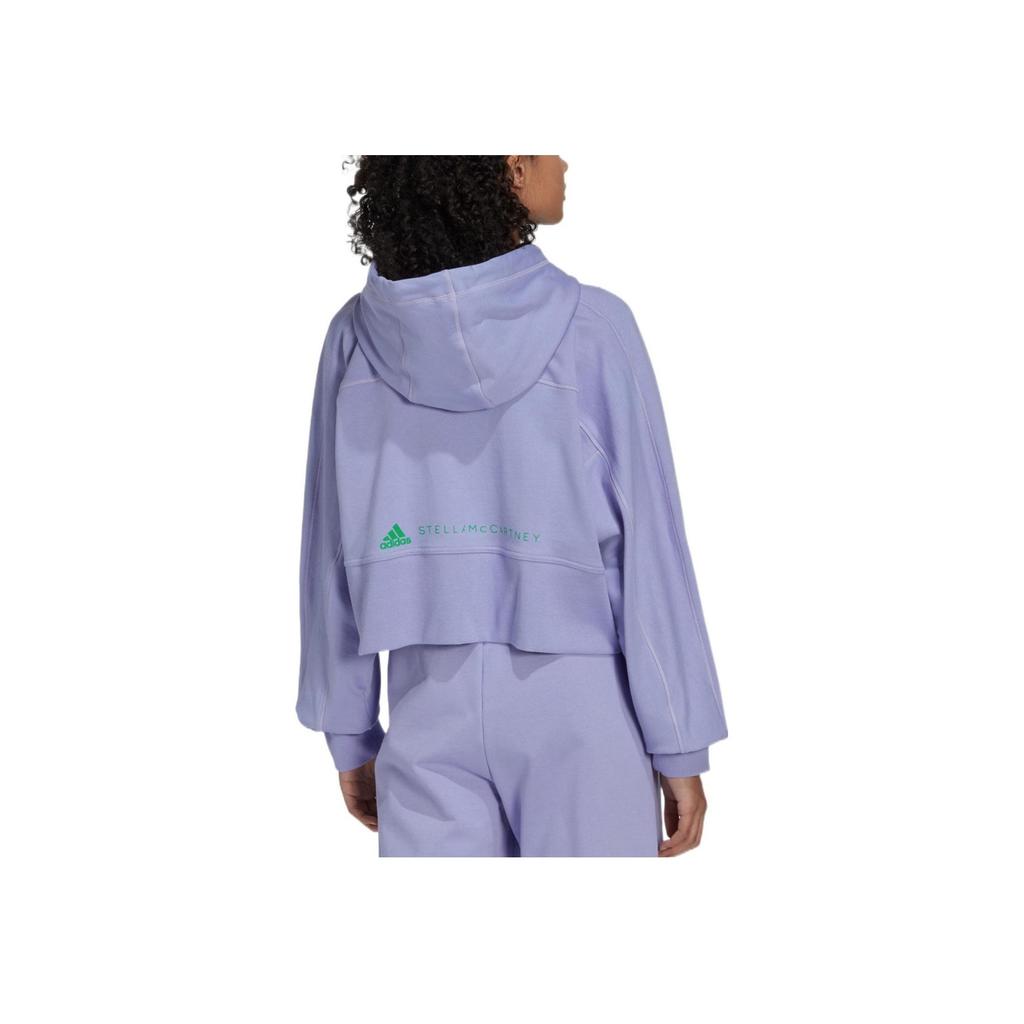 Adidas X Stella McCartney Cr Hood Print Drawstring Zip Jacket Women Outerwear Purple IB5892