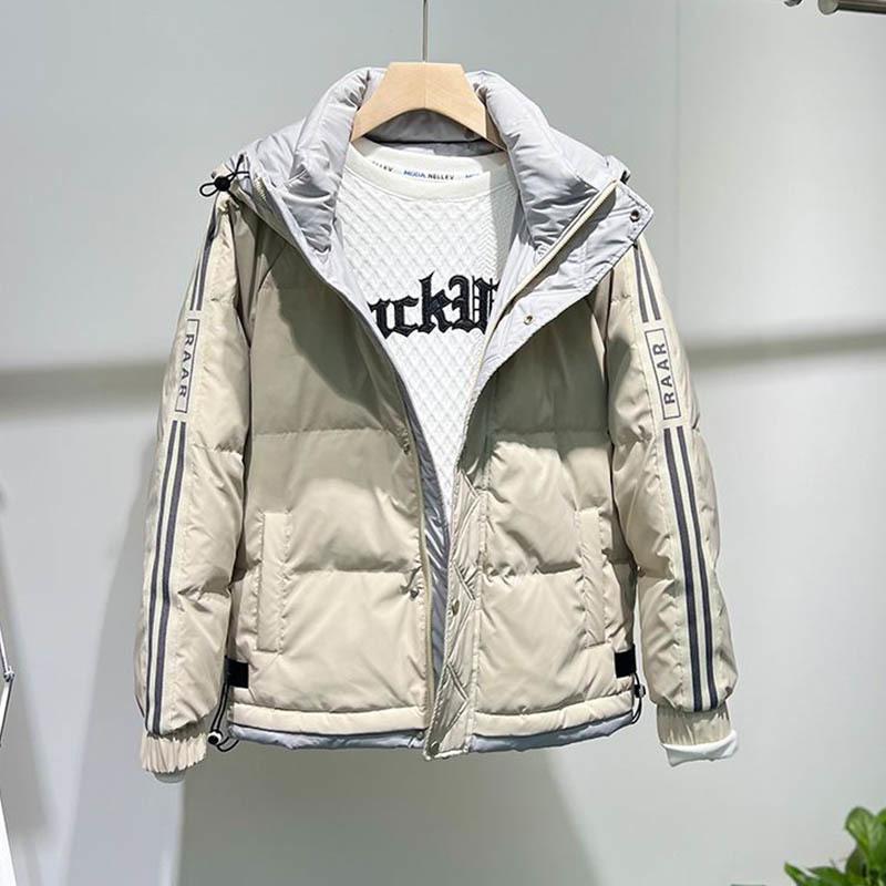 White Duck Down Jacket Men's Winter New Fashion Workwear Handsome Warm Jacket Thickened Loose Top