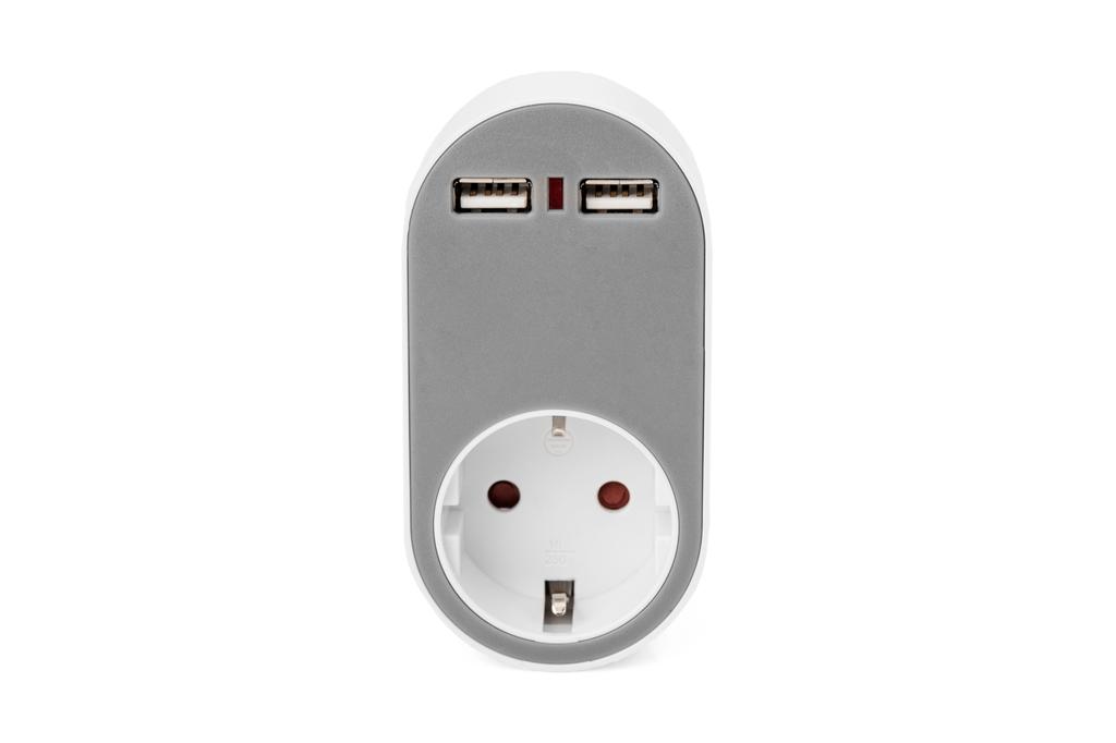 Cargador Universal Enchufable USB Digitus con 2 x Tomas USB-A y Enchufe Integrado | DA-70617