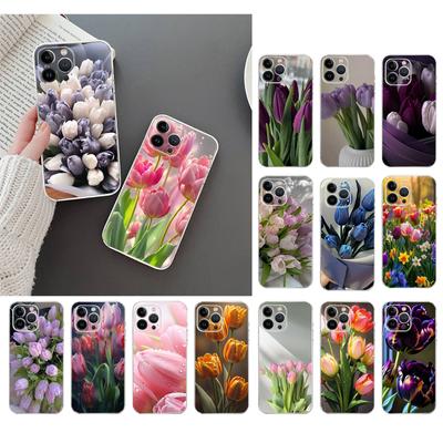 Flower Tulips Phone Case For Iphone 15 14 Pro Max 13 12 11 Pro Max XSMax XR 12 13 Mini 14 Plus