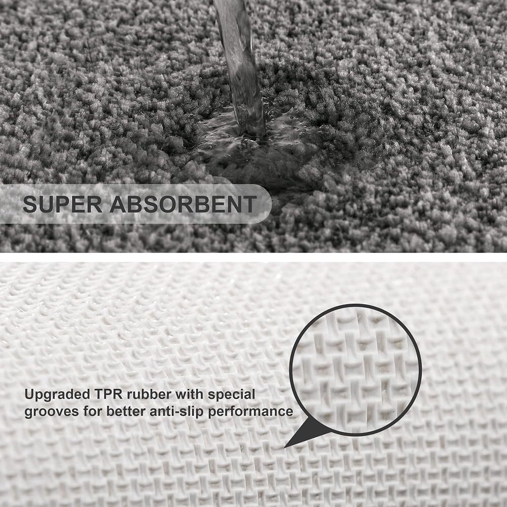 Bath Mat, Shower Mat, Foot Mat, Extra Thick, Quick-Drying, Doormat, Bathroom Mat, Microfiber, Mold