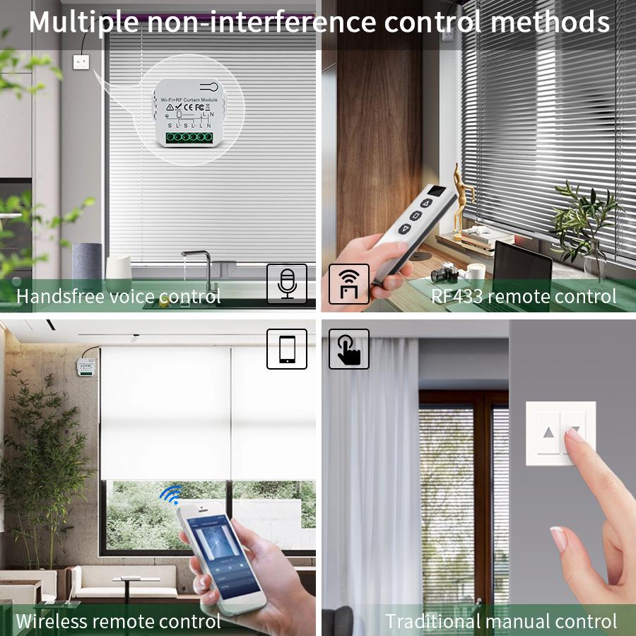 Smart Home WiFi Curtain Controller: Timed Voice & Tubular Motor Switch