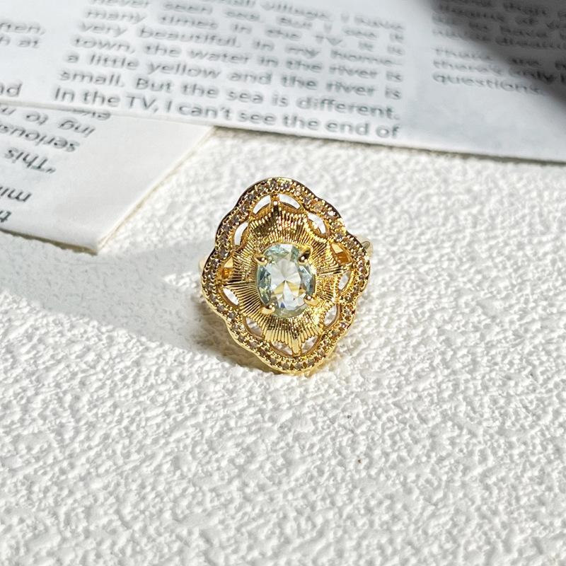 2026 Court Style Retro Heavy Industry Geometric Irregular Brushed Open Ring Women Ins Light Luxury Fashion Exquisite Index Finger Ring