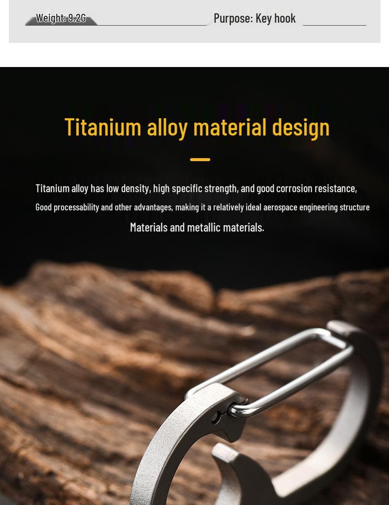 Titanium Alloy Multifunctional Car Keychain & Bottle Opener for Outdoor Use