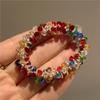 1 pezzo Elastico per Capelli Multicolore con Perline Corda Elastica per Capelli da Donna Scrunchies Semplici Porta Coda di Cavallo per Donne Accessori per Capelli