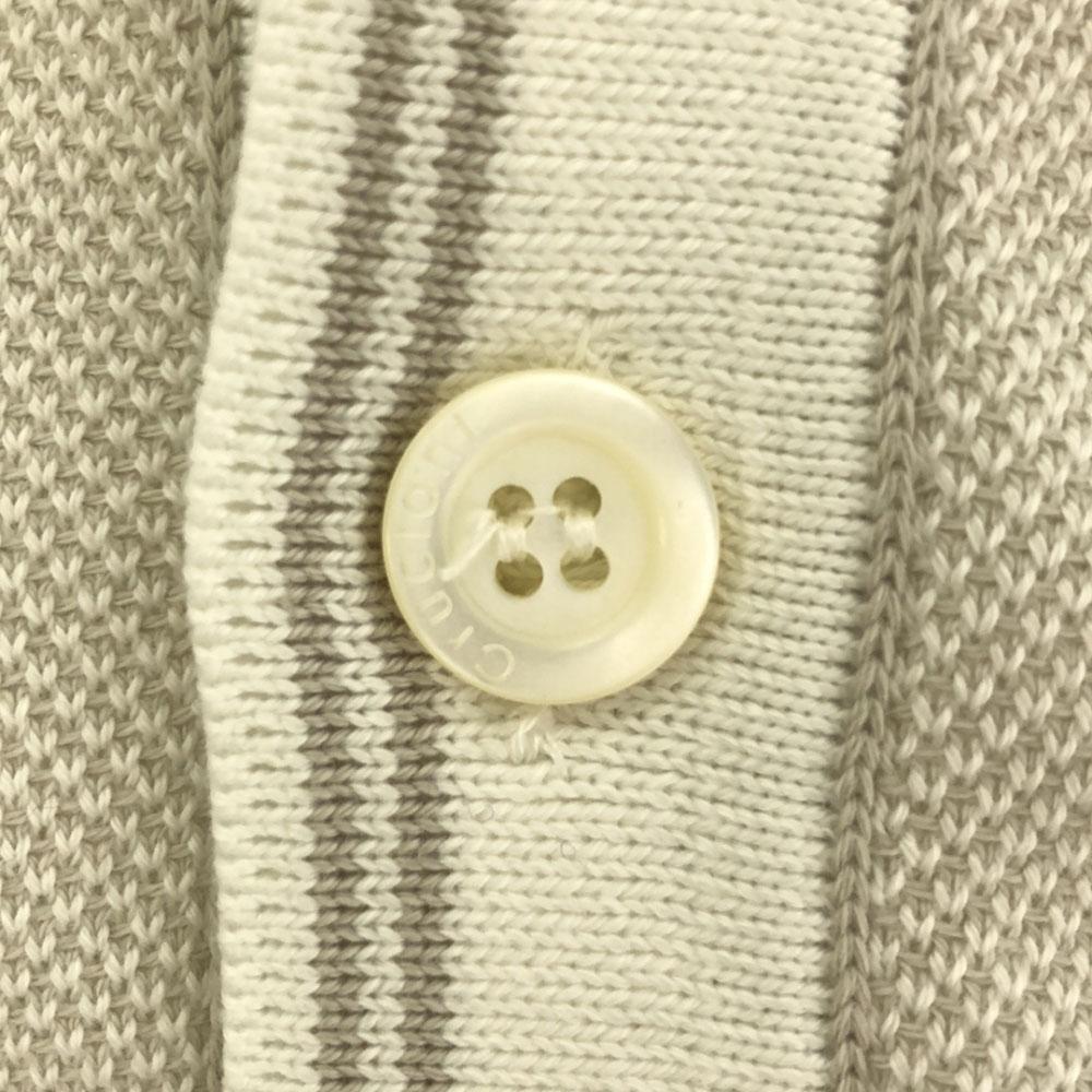 CRUCIANI made in Italy cotton Knit vest 48 Light gray x white Men's Used