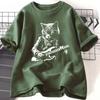Funny Guitar Player T Shirt Music Lover Cat Owner Rock Lover TShirt Vintage Cat Mom Printed Tshirt Unisex Women Streetwear Tees