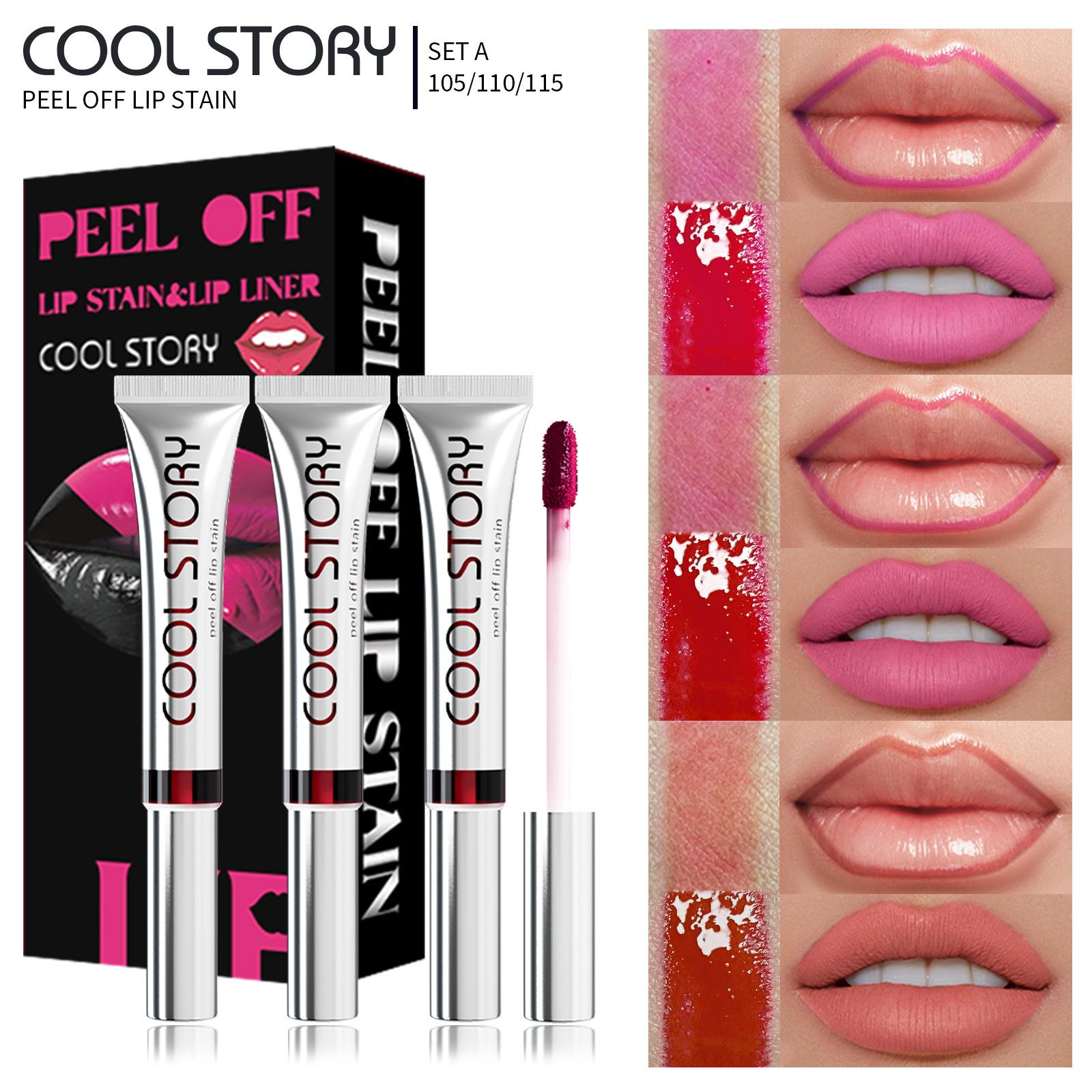 

3 шт. Набор блесков для губ Tear Lip Liner, матовая сексуальная помада для губ, антипригарная жидкая помада, стойкая водостойкая помада для губ, подарочная коробка на День святого Валентина A